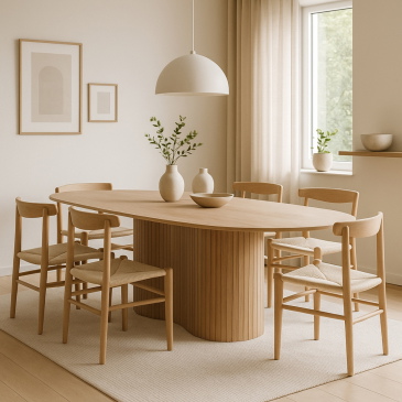 Eettafel Ava Ovaal Naturel 200cm - Giga Meubel