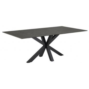 Eettafel Axel Rechthoek Keramiek Zwart 200cm - Giga Living