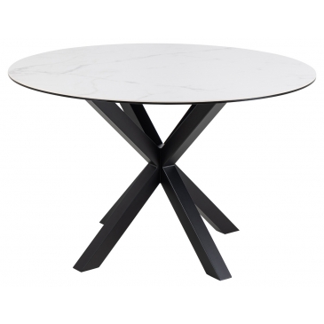 Eettafel Axel Rond Keramiek Wit Ø120cm - Giga Living