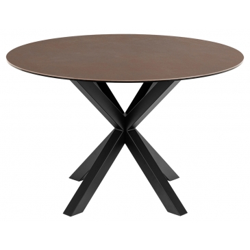 Eettafel Axel Rond Keramiek Bruin Ø120cm - Giga Living