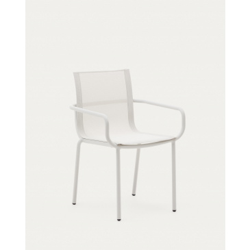 Kave Home Buitenstoel Galdana Stapelbaar Aluminium Wit