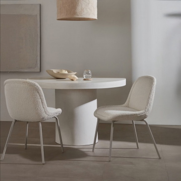 Kave Home Ronde Tafel Aiguablava Wit Cement Ø120cm