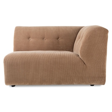 HKliving Vint Couch: Element Rechts 1,5-Zits, Corduroy Rib, Brown