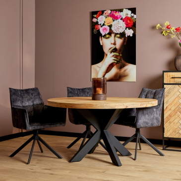 StarFurn Eetkamertafel Denver Rond Mangohout Naturel Ø140cm
