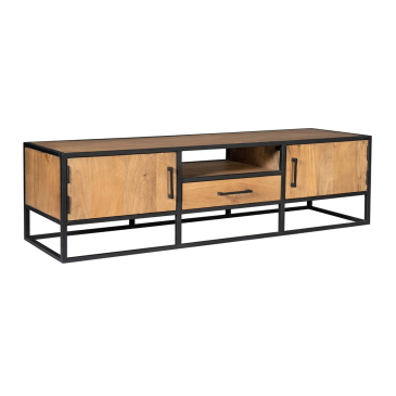 StarFurn Tv-Meubel Denver Mangohout en Staal Naturel 180cm