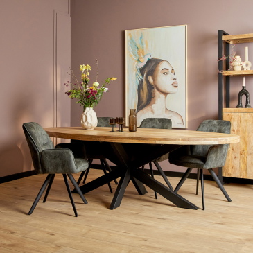 StarFurn Eettafel Denver Ovaal Mangohout 300cm
