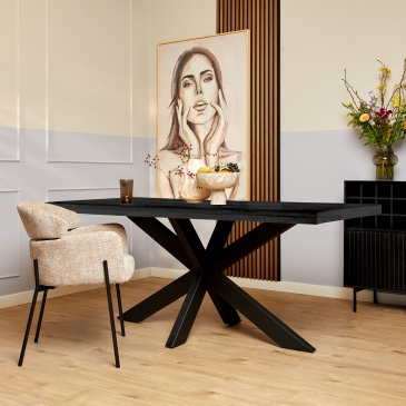 StarFurn Eettafel Denver Rechthoek Zwart 300cm