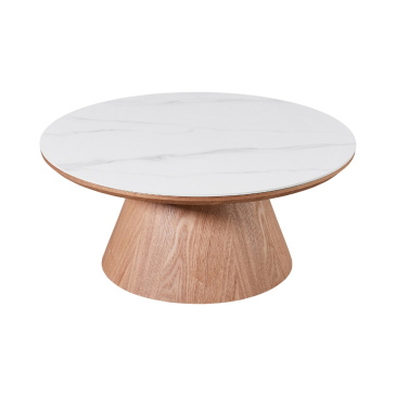 Salontafel Alba Naturel Keramisch 80cm Rond - Giga Meubel