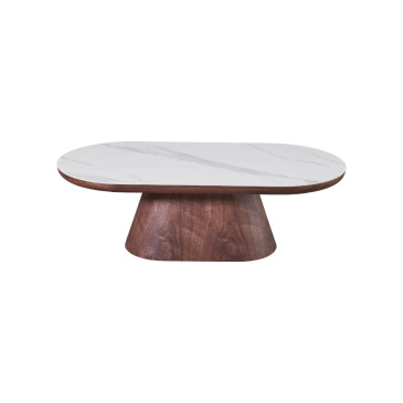 Salontafel Alba Walnoot Keramisch 120cm Ovaal - Giga Meubel