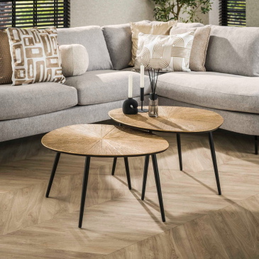 Salontafel Ray Metal Organisch Brons Set van 2 - Giga Meubel