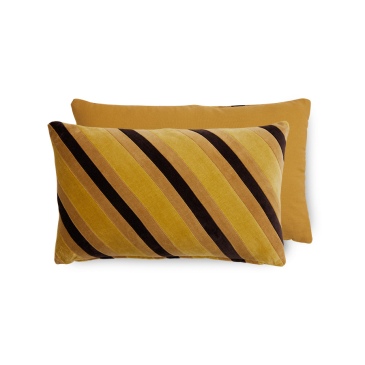 HKliving Kussen Striped Velvet Honey 50x30cm