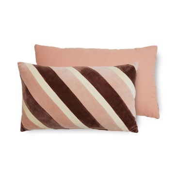 HKliving Kussen Striped Velvet Rose 60x35cm