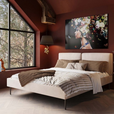 Kare Design Bed East Side Cord Crème 160x200cm