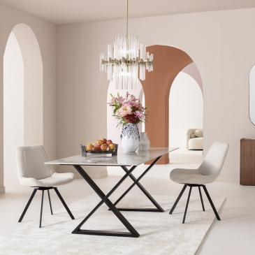 Kare Design Draaistoel Baron Crème