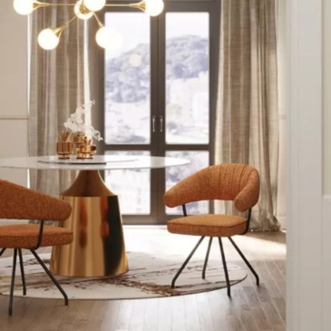 Kare Design Draaistoel Arabella Oranje