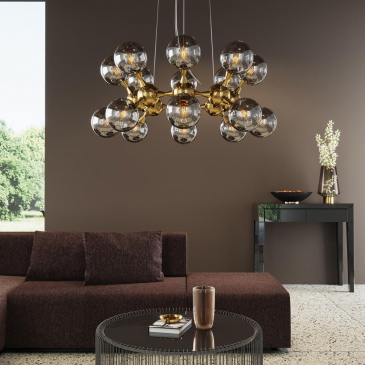 Kare Design Hanglamp Atomic Balls Goud 18-Lichts