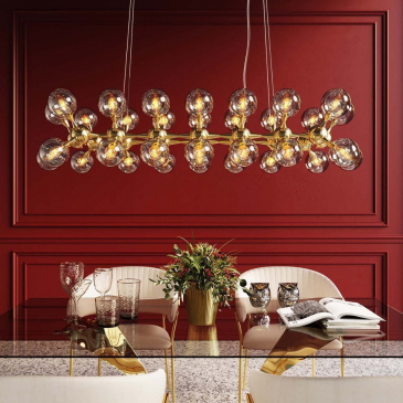 Kare Design Hanglamp Atomic Balls Goud 28-Lichts