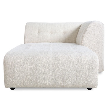 HKliving Vint Bank: Element Rechts Divan, Boucle, Cream