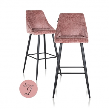 Richmond Barstoel Brooke Rose Chenille Set van 2