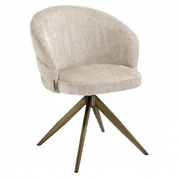 Richmond Eetkamerstoel Draaibaar Zendaya Beige Chenille