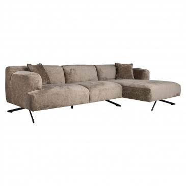Richmond Bank Donovan 3-Zits + Lounge Rechts Bergen Taupe Chenille