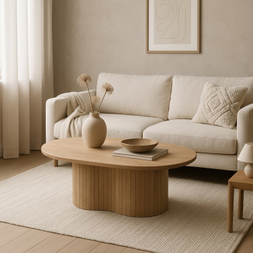 Salontafel Ava Ovaal Naturel 90cm - Giga Meubel