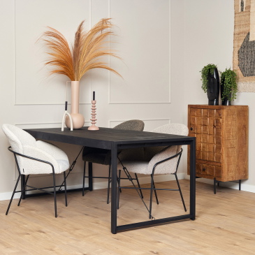 StarFurn Eettafel Boaz Zwart 220cm