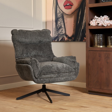 StarFurn Fauteuil Vera Donkergrijs