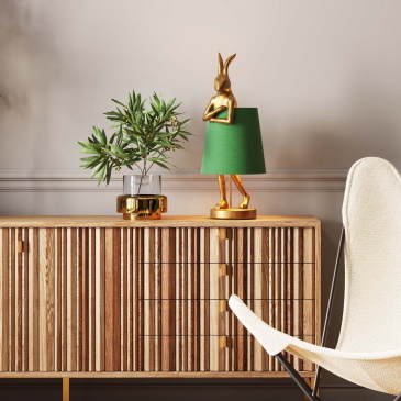 Kare Design Tafellamp Rabbit Goud/Groen 68cm