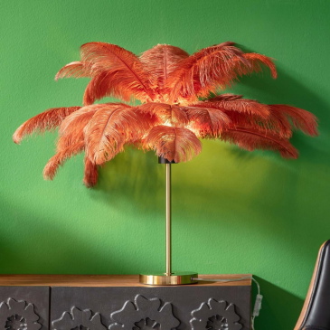 Kare Design Tafellamp Feather Palm Roest