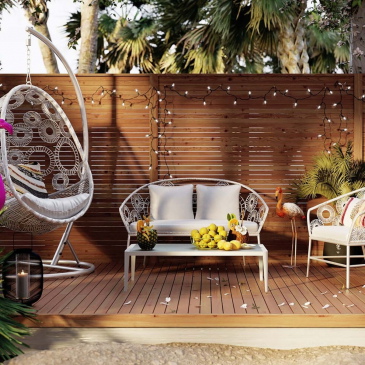Kare Design Tuin Salontafel Tiki Wit