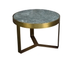 Livingfurn Salontafel Glennis Marble Groen Goud 50 cm