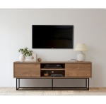 Tv-Meubel Rodez Melamine Walnoot Zwart 140cm