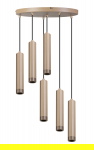 Hanglamp Miller 6-Lichts Getrapt Zand - Giga Meubel