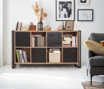 Boekenkast Cosmo Matrix Melamine Atlantic Pine Zwart