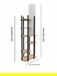Vloerlamp Vogue Met Planken MDF Wit Naturel