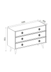 Dressoir Nadya Melamine Wit Walnoot