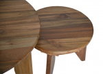 HSM Collection Bijzettafel Rond Teak Naturel Set van 2