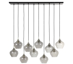 Light & Living Hanglamp 10-Lichts Rakel Antiek Brons/Smoke Glas 124cm