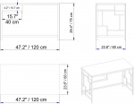 Bureau Victory Wit/Goud 120cm