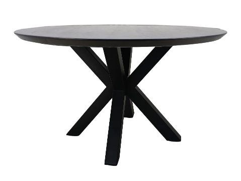 HSM Collection Eettafel Zürich Bold Mango Zwart Ø140cm