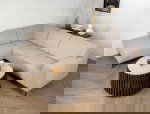 Salontafel Elisa Bruin Met Travertin Rond 70cm - Giga Meubel