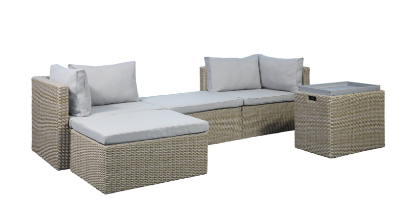 Loungeset Modular Bruin/Beige Set van 6 - Giga Living