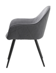 Eetkamerstoel Minto Met Armleuning Grijs Fabric - Giga Living