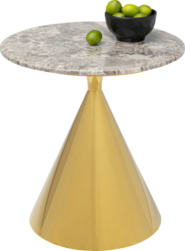 Kare Design Bijzettafel Rita Marmer/Goud Ø50cm