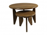 HSM Collection Bijzettafel Rond Teak Naturel Set van 2