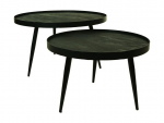 HSM Collection Salontafel Mango Zwart Rond Set van 2