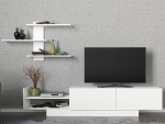 Tv-meubel + Wandplank Egemen Melamine Wit