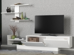 Tv-meubel + Wandplank Egemen Melamine Wit