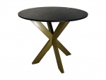 HSM Collection Eettafel Marmer Zwart/Goud Ø90cm